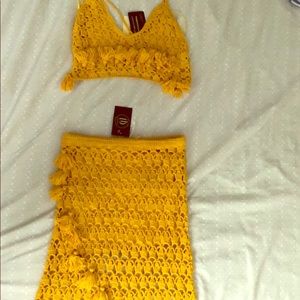 Two piece crochet top and skirt